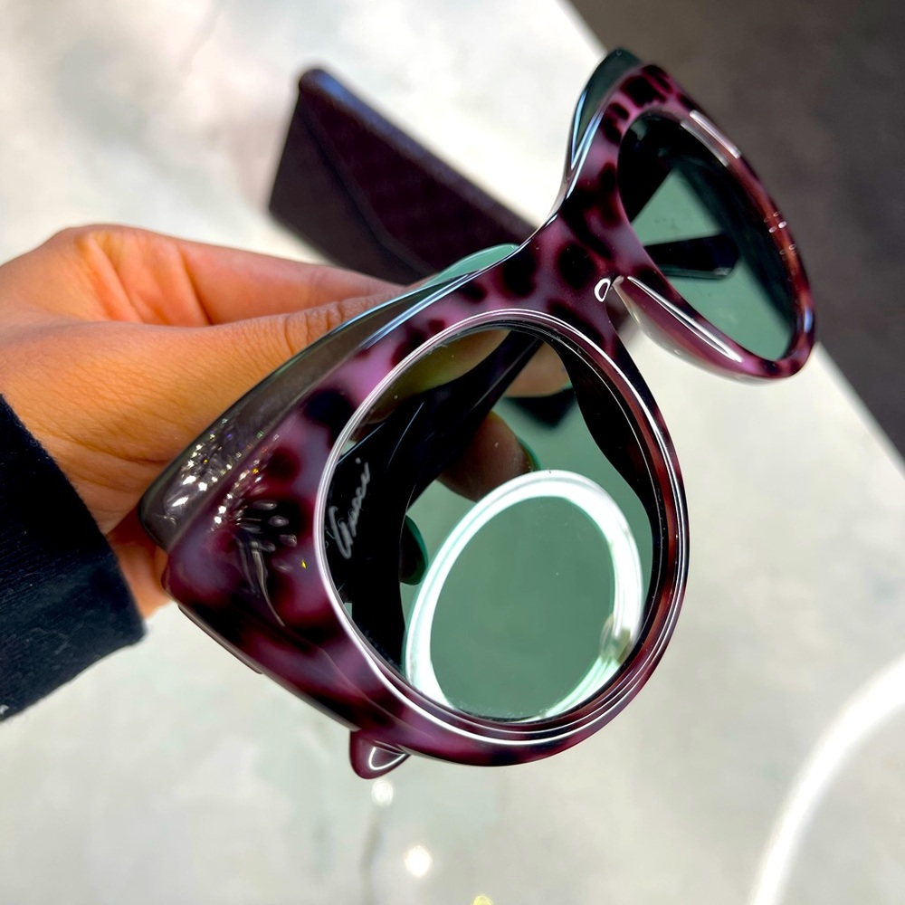 Gucci Havana Animal Print Cat Eye Sunglasses